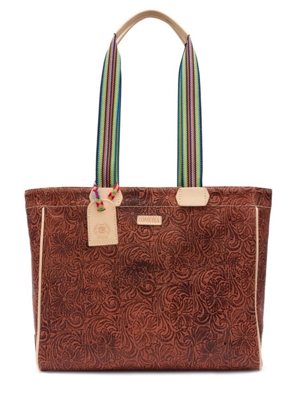 NWT Sally Journey Tote Tooled Leather Large Bag Bracelet